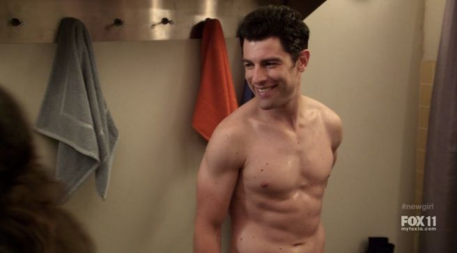 max greenfield shirtless new girl